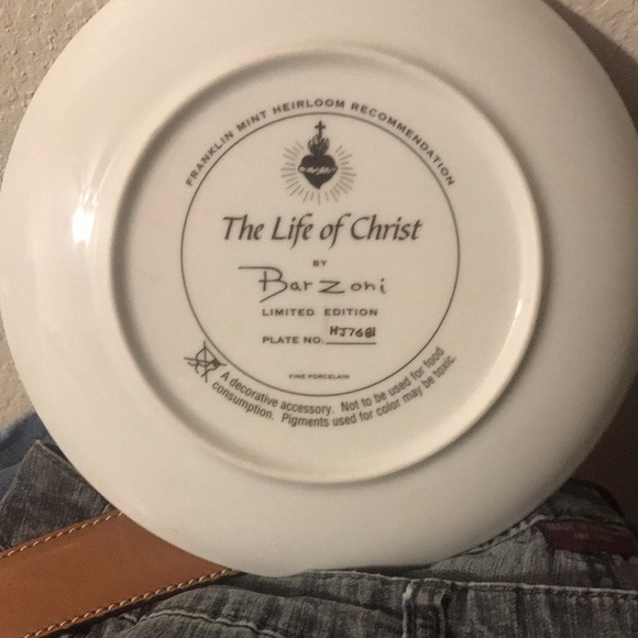 The Life of Christ by Bar Zoni Gold rim plate - Picture 2 of 4